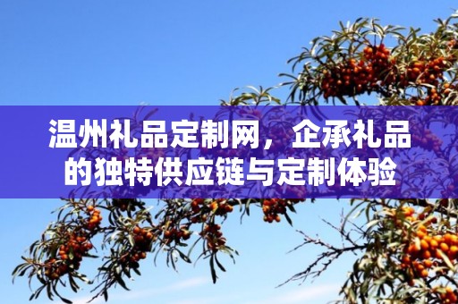 温州礼品定制网，企承礼品的独特供应链与定制体验